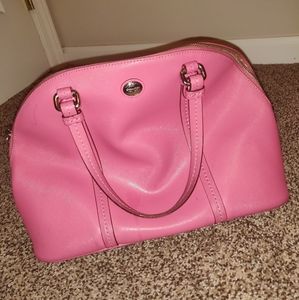 Pink Leather Coach Handbag